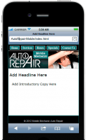 Auto Repair Mobile Site Template 