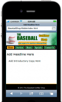 Baseball Shop Mobile Site Template 